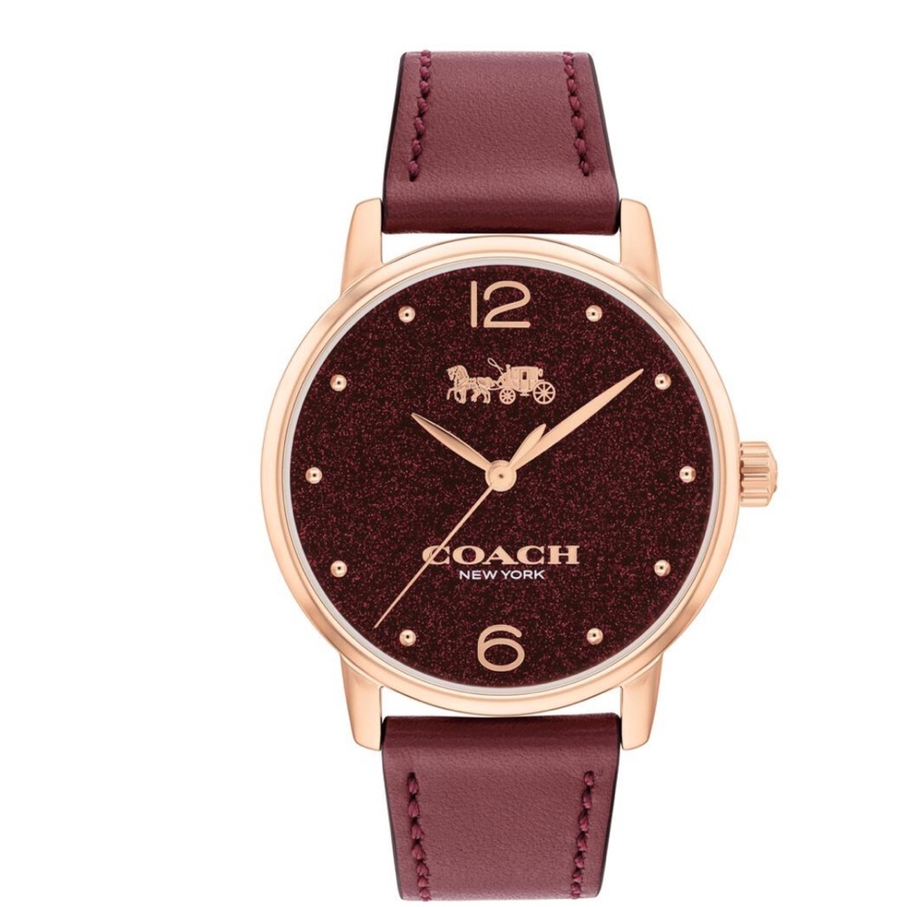 Coach light Rose Gold and Burgundy Timepiece